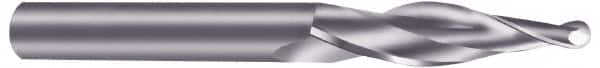 Onsrud - 1/4" Cutting Diam x 2" Length of Cut, 2 Flute, Upcut Spiral Router Bit - Uncoated, Right Hand Cut, Solid Carbide, 4" OAL x 1/2" Shank Diam, Ball End Taper - A1 Tooling