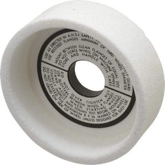 Grier Abrasives - 5" Diam, 1-1/4" Hole Size, 1-1/2" Overall Thickness, 60 Grit, Type 6 Tool & Cutter Grinding Wheel - Medium Grade, Aluminum Oxide, H Hardness, Vitrified Bond, 4,966 RPM - A1 Tooling