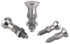 Gibraltar - M10x1, 15mm Thread Length, 5mm Plunger Diam, Lockout Knob Handle Indexing Plunger - Plunger Style B, 17mm Body Length, 50mm OAL, Stainless Steel - A1 Tooling