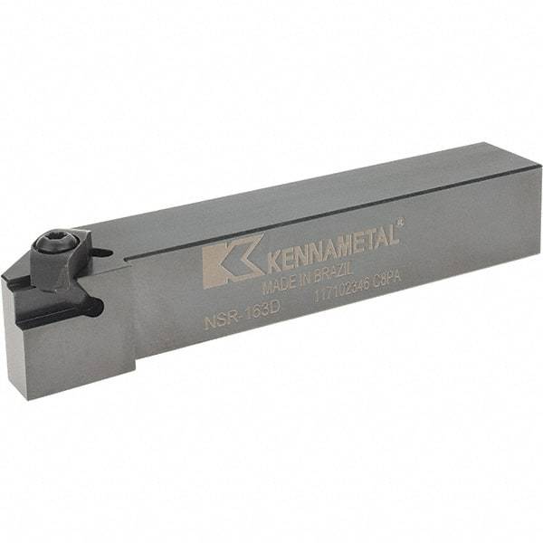 Kennametal - Right Hand Cut, 1" Shank Width x 1" Shank Height Indexable Threading Toolholder - 6" OAL, N.3R Insert Compatibility, NSR163D Toolholder, Series Top Notch - A1 Tooling