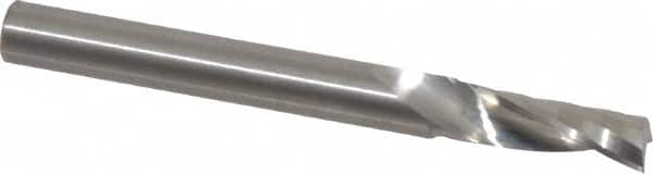 Onsrud - 1/4" Cutting Diam x 3/4" Length of Cut, 1 Flute, Upcut Spiral Router Bit - Uncoated, Right Hand Cut, Solid Carbide, 2-1/2" OAL x 1/4" Shank Diam, Single Edge, 21° Helix Angle - A1 Tooling