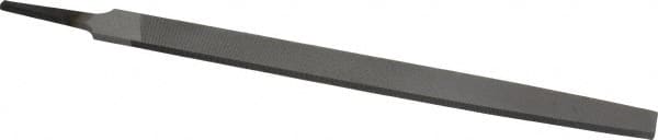 Nicholson - 12" Long, Second Cut, Flat American-Pattern File - Double Cut, 9/32" Overall Thickness, Tang - A1 Tooling