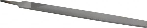 Nicholson - 14" Long, Smooth Cut, Flat American-Pattern File - Double Cut, 7/32" Overall Thickness, Tang - A1 Tooling