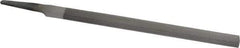 Nicholson - 8" Long, Smooth Cut, Half Round American-Pattern File - Single, Double Cut, 7/32" Overall Thickness, Tang - A1 Tooling