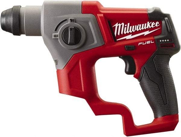 Milwaukee Tool - 12 Volt SDS Plus Chuck Cordless Rotary Hammer - 0 to 6,200 BPM, 0 to 900 RPM, Reversible - A1 Tooling