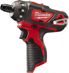 Milwaukee Tool - 12 Volts, Lithium-Ion Battery, Pistol Grip Cordless Screwdriver - 2 Speeds, 400 and 1,500 RPM, 275 Inch/Lbs. Torque - A1 Tooling