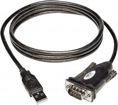 Tripp-Lite - 5' Long, USB A (Male); DB9 (Male) Computer Cable - Black, Male - A1 Tooling