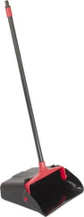 PRO-SOURCE - 13" Wide x 5" Deep x 38" High Upright Dustpan - Plastic Body, 33" Handle, Black, with Wheels - A1 Tooling