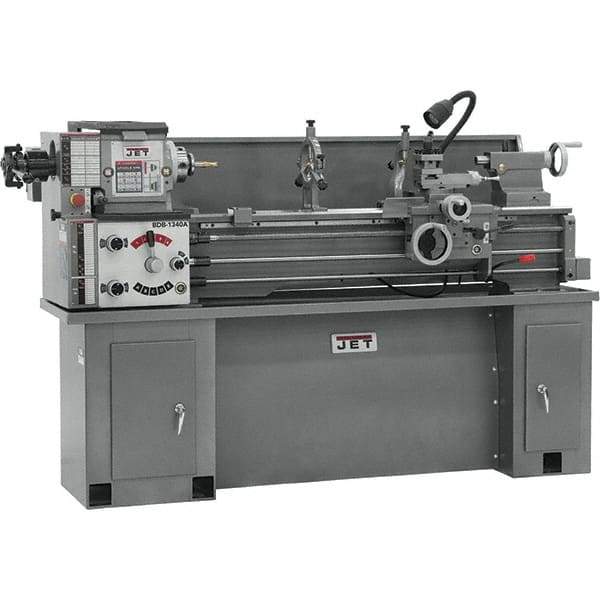 Jet - 13" Swing, 40" Between Centers, 230 Volt, Single Phase Bench Lathe - 5MT Taper, 2 hp, 60 to 1,240 RPM, 1-3/8" Bore Diam, 30" Deep x 29" High x 75-1/2" Long - A1 Tooling