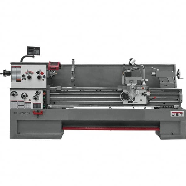 Jet - 22" Swing, 80" Between Centers, 230 Volt, Triple Phase Engine Lathe - 10 hp, 3-1/8" Bore Diam, 40" Deep x 48-7/8" High x 136-1/8" Long - A1 Tooling