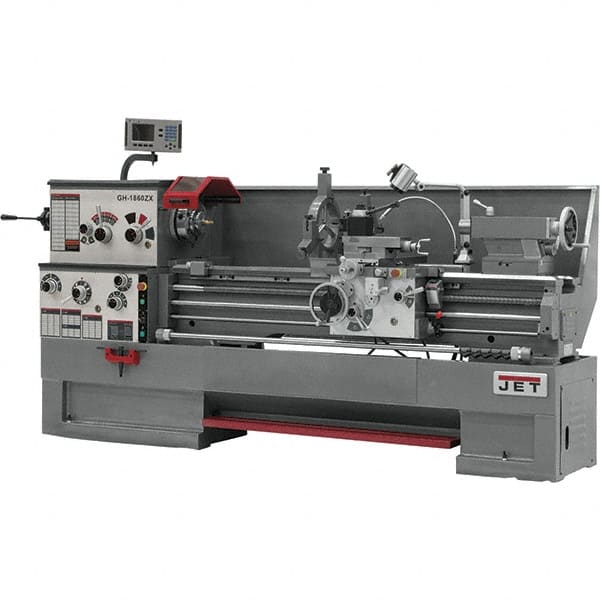 Jet - 16" Swing, 60" Between Centers, 230 Volt, Triple Phase Engine Lathe - 7MT Taper, 7-1/2 hp, 25 to 1,800 RPM, 3-1/8" Bore Diam, 40" Deep x 48" High x 116-1/2" Long - A1 Tooling