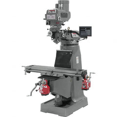 Jet - 9" Table Width x 42" Table Length, Variable Speed Pulley Control, 3 Phase Knee Milling Machine - R8 Spindle Taper, 3 hp - A1 Tooling