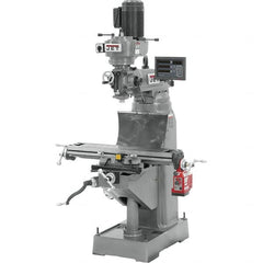 Jet - 7-7/8" Table Width x 35-3/4" Table Length, Step Pulley Control, 1 Phase Knee Milling Machine - R8 Spindle Taper, 1-1/2 hp - A1 Tooling