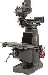 Jet - 9" Table Width x 49" Table Length, Variable Speed Pulley Control, 3 Phase Knee Milling Machine - R8 Spindle Taper - A1 Tooling