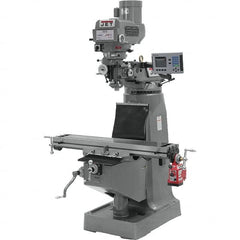 Jet - 10" Table Width x 49" Table Length, Variable Speed Pulley Control, 1 Phase Knee Milling Machine - R8 Spindle Taper - A1 Tooling