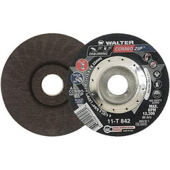 WALTER Surface Technologies - 60 Grit, 4-1/2" Wheel Diam, 5/64" Wheel Thickness, 7/8" Arbor Hole, Type 27 Depressed Center Wheel - 13,300 Max RPM - A1 Tooling