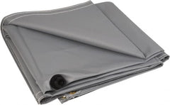 PRO-SAFE - Tarp-Shaped Heavy Duty Flame Retardant Roof Leak Diverter - 10' Long x 10' Wide x 18 mil Thick, Gray - A1 Tooling