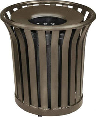 Rubbermaid - 36 Gal Bronze Round Decorative Waste Receptacle With Top - Steel, 826mm High - A1 Tooling