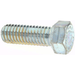 Hex Head Cap Screw: 3/8-16 x 1/2″, Grade 9 Alloy Steel, Zinc-Plated Clear Chromate