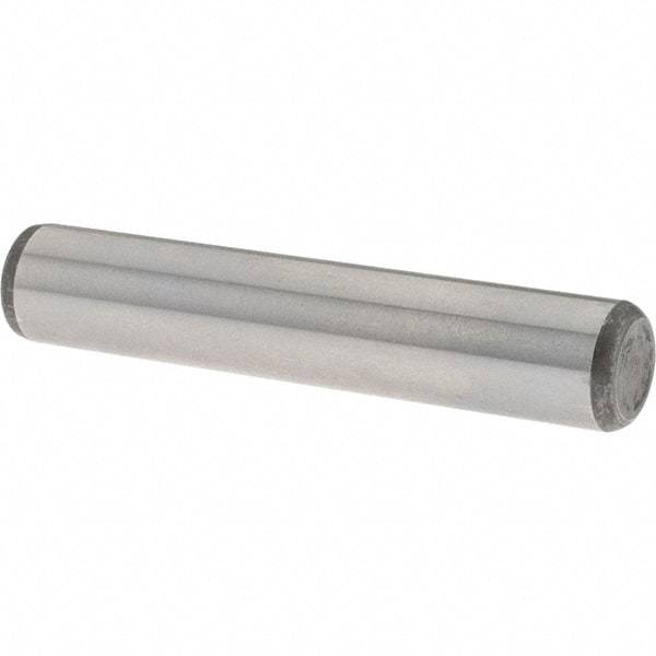 Value Collection - 3/8" Diam x 2" Pin Length Grade 8 Alloy Steel Standard Dowel Pin - C 50-58 Hardness, 28,700 Lb Breaking Strength, 1 Beveled & 1 Rounded End - A1 Tooling