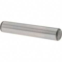 Value Collection - 3/8" Diam x 2" Pin Length Grade 8 Alloy Steel Standard Dowel Pin - C 50-58 Hardness, 28,700 Lb Breaking Strength, 1 Beveled & 1 Rounded End - A1 Tooling