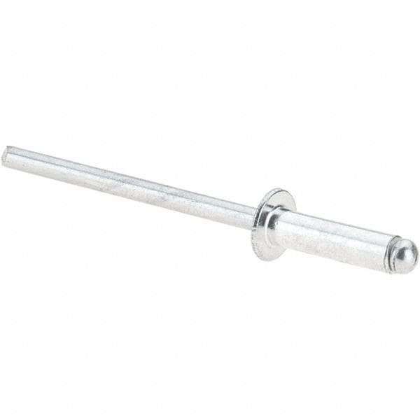 Value Collection - Size 45 Dome Head Aluminum Open End Blind Rivet - Aluminum Mandrel, 0.251" to 0.312" Grip, 1/4" Head Diam, 0.129" to 0.133" Hole Diam, 0.462" Length Under Head, 1/8" Body Diam - A1 Tooling