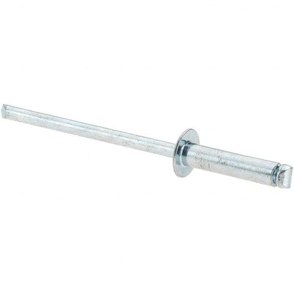 Value Collection - Size 46 Dome Head Steel Open End Blind Rivet - Steel Mandrel, 0.313" to 3/8" Grip, 1/4" Head Diam, 0.129" to 0.133" Hole Diam, 0.525" Length Under Head, 1/8" Body Diam - A1 Tooling