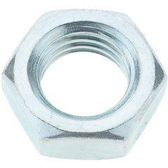 Value Collection - 7/8-9 UNC Steel Right Hand Hex Jam Nut - 1-5/16" Across Flats, 0.4844" High, Zinc-Plated Finish - A1 Tooling