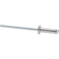 Value Collection - Size 45 Dome Head Aluminum Open End Blind Rivet - Steel Mandrel, 0.251" to 0.312" Grip, 1/4" Head Diam, 0.129" to 0.133" Hole Diam, 0.462" Length Under Head, 1/8" Body Diam - A1 Tooling