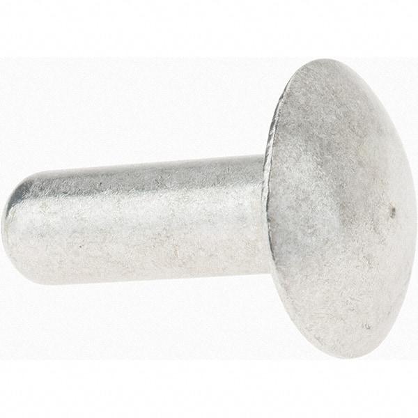 Value Collection - 1/4" Body Diam, Brazier Aluminum Solid Rivet - 3/4" Length Under Head - A1 Tooling