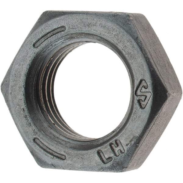 Value Collection - 3/8-24 UNF Steel Left Hand Hex Jam Nut - 9/16" Across Flats, 0.2188" High, Zinc Clear Finish - A1 Tooling