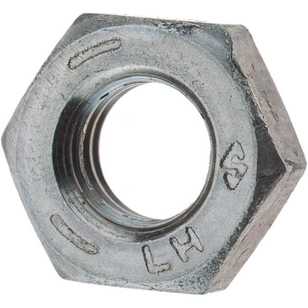 Value Collection - 1/4-28 UNF Steel Left Hand Hex Jam Nut - 7/16" Across Flats, 0.1562" High, Zinc Clear Finish - A1 Tooling