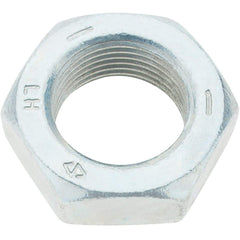 Made in USA - 1-14 UNF Steel Left Hand Hex Jam Nut - 1-1/2" Across Flats, 0.5469" High, Zinc Clear Finish - A1 Tooling