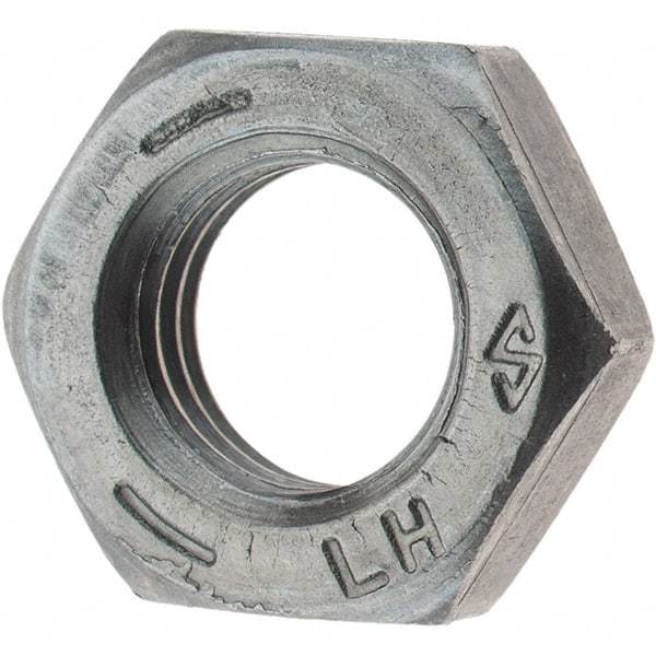 Value Collection - 5/16-24 UNF Steel Left Hand Hex Jam Nut - 1/2" Across Flats, 3/16" High, Zinc Clear Finish - A1 Tooling