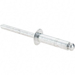 Value Collection - Size 812 Dome Head Aluminum Open End Blind Rivet - Aluminum Mandrel, 0.626" to 3/4" Grip, 1/2" Head Diam, 0.257" to 0.261" Hole Diam, 1" Length Under Head, 1/4" Body Diam - A1 Tooling