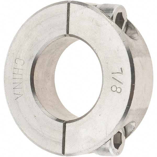 Value Collection - 7/8" Bore, Stainless Steel, Two Piece Shaft Collar - 1-5/8" Outside Diam, 1/2" Wide - A1 Tooling