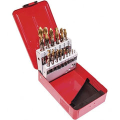 DORMER - 1/16 to 1/2", 118° Point, TiN Finish, High Speed Steel Jobber Length Drill Bit Set - A1 Tooling