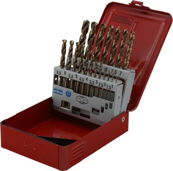 DORMER - 1 to 10mm, 135° Point, Bronze Finish, Cobalt Jobber Length Drill Bit Set - A1 Tooling