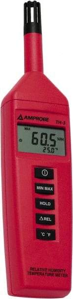 Amprobe - -4 to 140°F, 0 to 100% Humidity Range, Temp and Humidity Recorder - 3% Relative Humidity Accuracy, 0.1% RH, 0.1° F/C Resolution - A1 Tooling