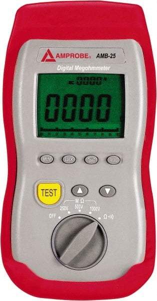 Amprobe - Digital LCD Display, 2,000 Megohm Electrical Insulation Resistance Tester & Megohmmeter - 1,000 VDC Max Test Voltage, Powered by 1.5V AA Battery - A1 Tooling