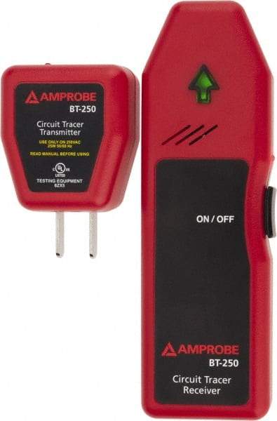 Amprobe - 110 to 110 VAC, Circuit Breaker Finder - 9 Volt, Includes Batteries, Connection Cable, Light Fixture Adapter, Receiver, Socket/Test Lead Adapter with Clips, Transmitter, User Manual - A1 Tooling