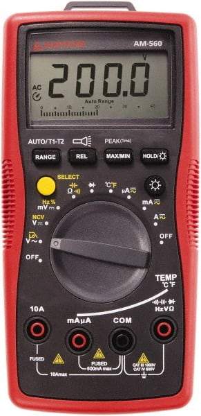 Amprobe - 4210333, CAT IV, CAT III, 1,000 VAC/VDC, Digital Average Responding Multimeter - 60 mOhm, Measures Voltage, Capacitance, Current, Frequency, Resistance, Temperature - A1 Tooling