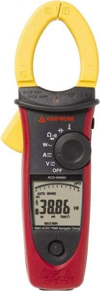 Amprobe - 3729989, CAT IV, CAT III, Digital True RMS Clamp Meter with 1.6535" Clamp On Jaws - 999.9 VAC/VDC, 999.9 AC/DC Amps, Measures Voltage, Capacitance, Current, Temperature - A1 Tooling