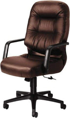 Hon - 46-1/2" High Executive High Back Leather Chair - 26" Wide x 29-3/4" Deep, Leather, Memory Foam Seat, Burgundy - A1 Tooling