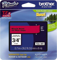 Brother - 3/4" Wide x 314.4" Long, Red Plastic/Paper Tape Cassette - For Label Maker - A1 Tooling