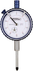 Fowler - 1" Range, 0-100 Dial Reading, 0.001" Graduation Dial Drop Indicator - 2-1/4" Dial, 0.1" Range per Revolution, Revolution Counter - A1 Tooling