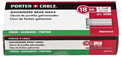 Porter-Cable - 18 Gauge 3/4" Long Brad Nails for Power Nailers - Grade 2 Steel, Galvanized Finish, Brad Head, Chisel Point - A1 Tooling