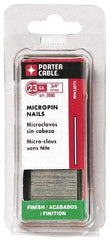 Porter-Cable - 23 Gauge 5/8" Long Pin Nails for Power Nailers - Grade 2 Steel, Galvanized Finish, Straight Stick Collation, Chisel Point - A1 Tooling