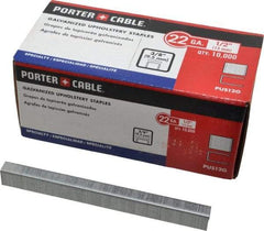 Porter-Cable - 1/2" Long x 3/8" Wide, 22 Gauge Crowned Construction Staple - Grade 2 Steel, Galvanized Finish - A1 Tooling