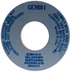 Norton - 12" Diam x 5" Hole x 1" Thick, H Hardness, 46 Grit Surface Grinding Wheel - Aluminum Oxide, Type 1, Coarse Grade, 2,070 Max RPM, No Recess - A1 Tooling